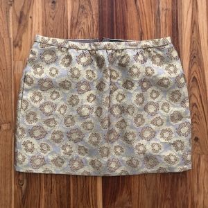 J. Crew Goldenrod Jacquard Mini Skirt Size 4